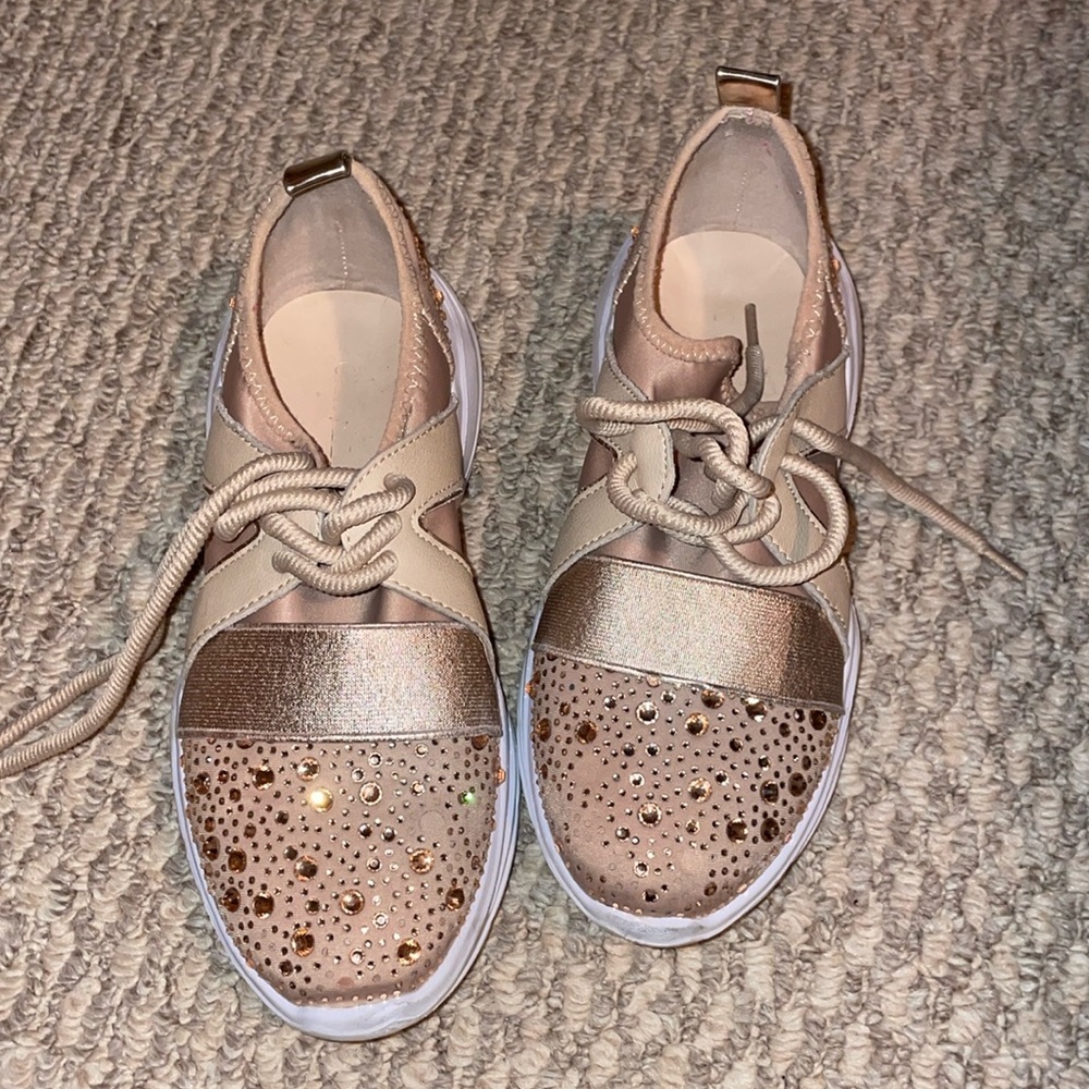 Beautiful rose gold sneakers.